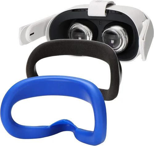 Vista 3 de Silicone Face Cover for Oculus Quest 2and Lens Cover with Beat Saber Handle Bundle