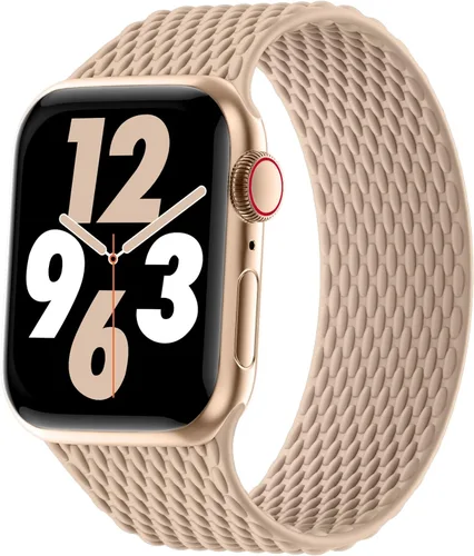 Vista 10 de Silicone Braided Solo Loop Compatible with Apple Watch Band 38mm 40mm 41mm 42mm 44mm 45mm 46mm 49mm, Stretchy Elastic Sport Strap Compatible for