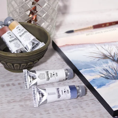 Vista 6 de Maimeri Blu - Pintura de acuarela profesional PG17 de un solo pigmento (0.4 fl oz), color verde savia PG17, tubo de pintura de acuarela transparente
