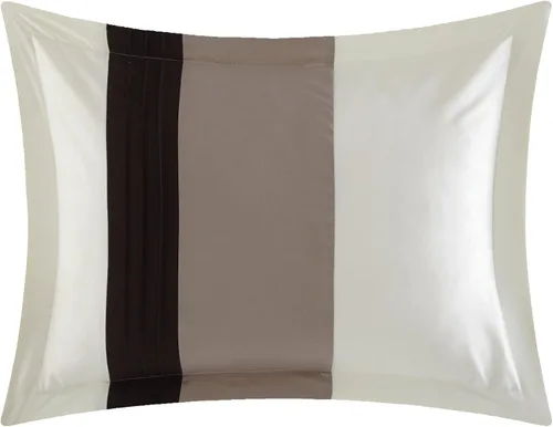 Vista 5 de Chic Home Ayelet - Juego de edredón beige para cama en una bolsa, tamaño Queen (10 piezas), ropa de cama de microfibra de alta calidad a rayas