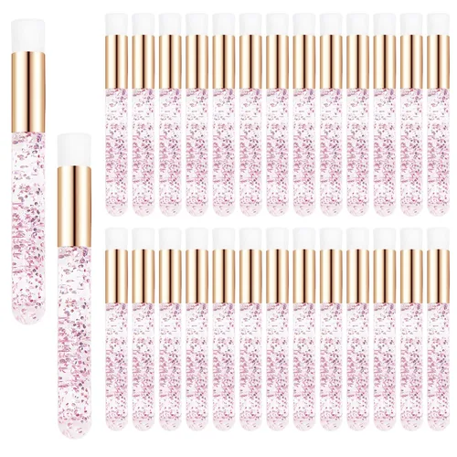 Vista 14 de 30 cepillos de champú de pestañas de cristal, cepillo de limpieza de pestañas, cepillos de maquillaje suaves para limpieza de extensiones