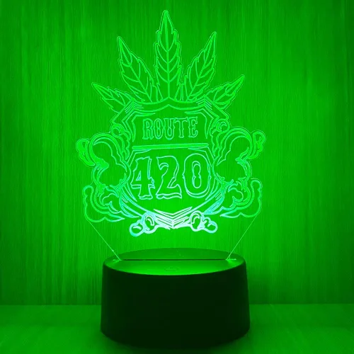 Vista 28 de 420 hojas 3D LED lámpara de mesa luz nocturna ilusión visual óptica decoración del hogar iluminación