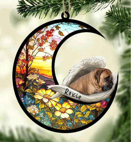 Vista 27 de Atrapasoles conmemorativo personalizado para perros, adorno navideño de Airedale Terrier, recuerdo por pérdida de mascota, regalos conmemorativos