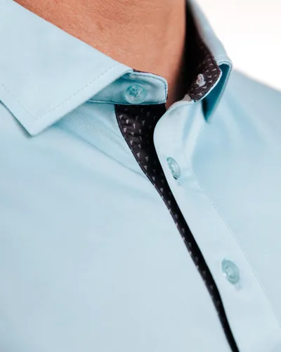 Vista 5 de Primo Polo de golf con cuello clásico, ligero, 100% poliéster, dobladillo curvado