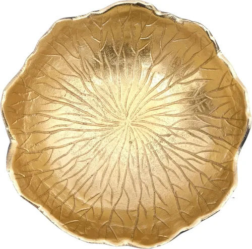 Vista 8 de Cuenco de hojas para servir frutas, aperitivos, negro y dorado, elegante decoración del hogar, mesa de mesa, charcutería, plato de tocador