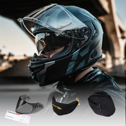 Vista 5 de ScorpionEXO Eclipse - Casco de motocicleta de cara completa con escudo listo para Pinlock, bolsillos para altavoces listos para Bluetooth, serie