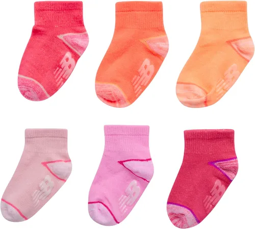 Vista 3 de New Balance Calcetines para bebé, paquete de 12 calcetines de corte de cuarto, calcetines antideslizantes (bebébebé)