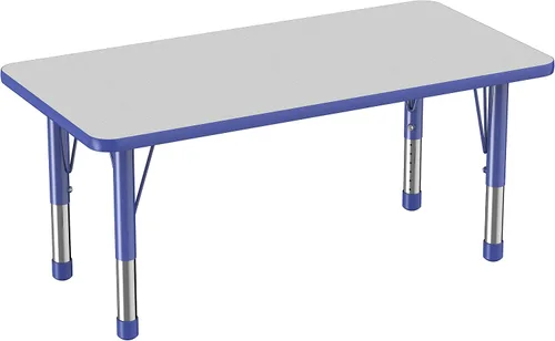 Vista 52 de FDP - Mesa rectangular para actividades escolares y aulas (24 x 36 pulgadas), patas gruesas para niños pequeños, altura ajustable de 15 a 24