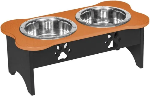 Vista 169 de Poly Lumber - Comedero doble de hueso mediano de 2 cuartos de galón, color negro