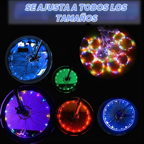 Vista 6 de dobestyou - Luz LED para rueda de bicicleta, luz para rueda de bicicleta para ciclismo nocturno, impermeable IP65, iluminación de 3 modos, fácil