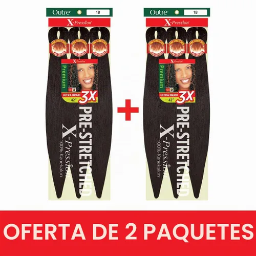 Vista 2 de Outre X-Pression Braid - Trenza preestirada de 42 pulgadas 3X (paquete de 2, 2T1B/130S)
