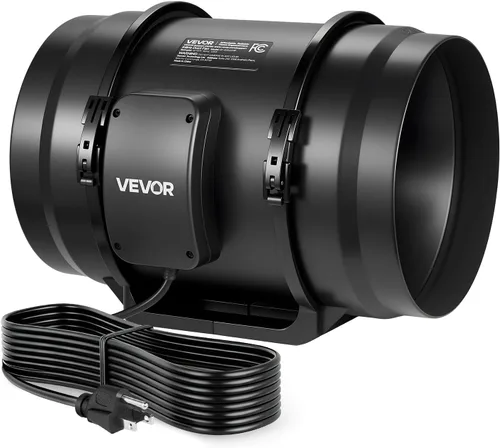 Vista 17 de VEVOR Kit de filtración de aire de 4 pulgadas, ventilador de conducto en línea de 180 CFM con controlador de velocidad, filtro de carbono y sistema