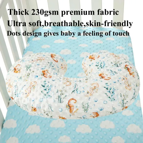 Vista 6 de Set de fundas para almohada de lactancia Dot 2 piezas, fundas ultra suaves compatibles con almohada Boppy, almohada estándar para bebé niño niña