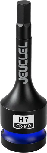 Vista 17 de Vaso de Punta de Impacto Hexagonal de 4mm, H4 Vaso Allen de Impacto de 1/2 Pulgada, Adaptador de Destornillador Hexagonal Alargado de Acero Cr-Mo