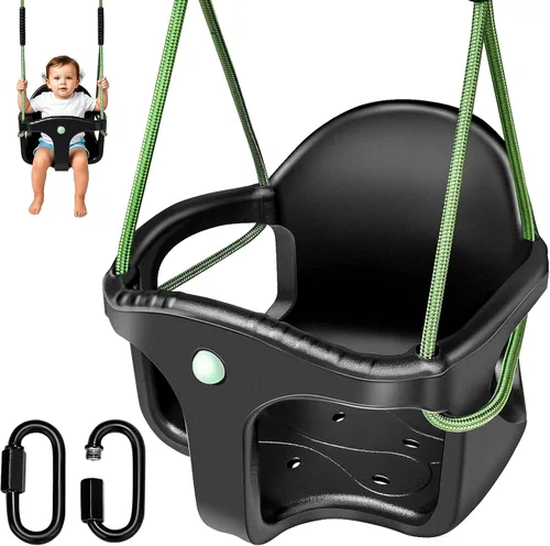 Vista 8 de Asiento de columpio resistente, columpio para niños pequeños y asiento de columpio plano antideslizante con cuerdas ajustables, accesorios
