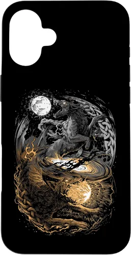 Vista 23 de Funda para iPhone 16 Lobo Viking Wolf Norse Mythology Pagan Ragnarok Wolves