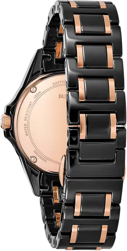Vista 3 de Bulova Ladies' Marine Star 'Series L' 3-Hand Day Date Quartz Diamond Ceramic Watch, Sapphire Crystal, 100M Water Resistant, Mother-of-Pearl Dial