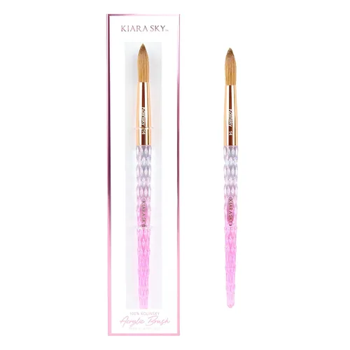 Vista 13 de Kiara Sky Pincel Acrílico #8 - Negro 100% Puro Kolinsky Mango de Corte de Cristal y Resistente al Acetona