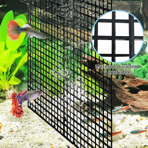 Vista 2 de Hamiledyi Divisor de plástico para acuario con clips, panel de rejilla, tapa de acuario, capó, divisor de tanque de peces, filtro inferior