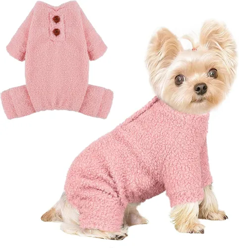 Vista 19 de Suéteres para perros pequeños para invierno, pijamas de perro de tamaño pequeño para niños y niñas, ropa de forro polar para mascotas, atuendo