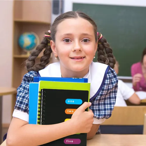 Vista 5 de Kesoto Cuaderno de espiral con pestañas divisorias, cuadernos profesionales para el trabajo y la escuela, rayado ancho 5 materias 6.3" × 9.4