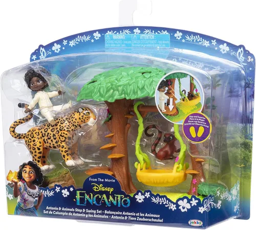 Vista 6 de Disney Encanto Antonio's Animal Swing Playset con figura de Jaguar