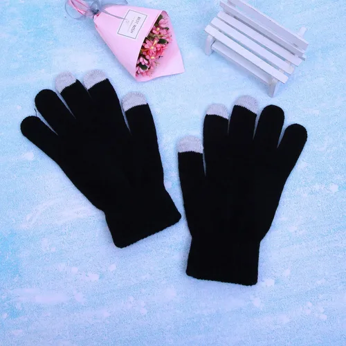 Vista 5 de Cooraby 60 pares de guantes de invierno para pantalla táctil a granel, guantes de punto cálidos para hombres, mujeres y adolescentes
