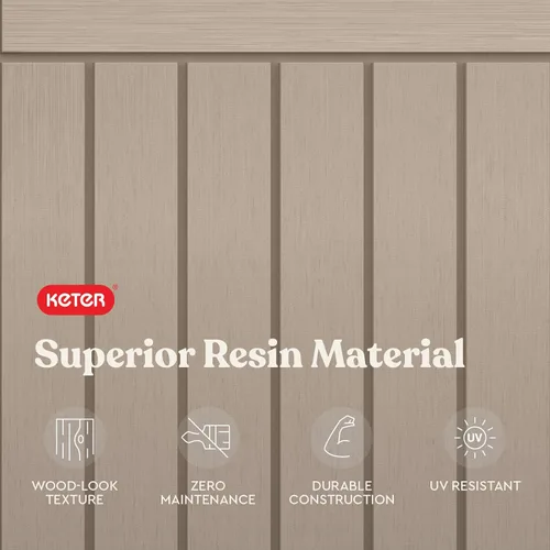 Vista 8 de Keter Store-It-Out MIDI - Cobertizo de almacenamiento de resina para exteriores, gabinete horizontal resistente a la intemperie para botes