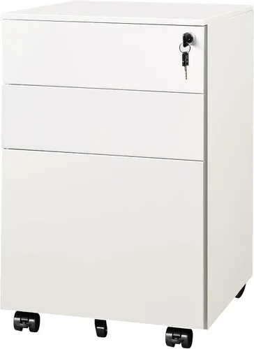 Vista 11 de DEVAISE 3 Drawer File Cabinet with Lock, Fully Assembled Except Casters Negro