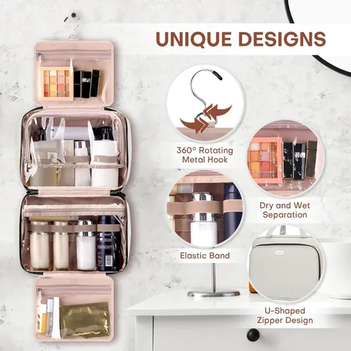 Vista 4 de Neceser de viaje con organizador de joyas, Beige