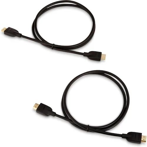 Vista 5 de Amazon Basics Cable HDMI, paquete de 2, 3 pies, 4K@60Hz, cable HDMI 2.0 de alta velocidad 4K (18Gbps), 2160p, 48 bits, compatible