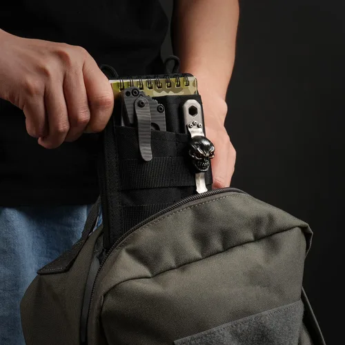 Vista 6 de VIPERADE VE18 EDC Bolsa, Organizador de Bolsillo para Hombres, Organizador de Bolsillo EDC, 3 Ranuras con 2 Bolsillos con Cremallera, Bolsa