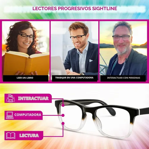 Vista 5 de Sightline H109 - Gafas de lectura multifoco de ajuste medio a estrecho