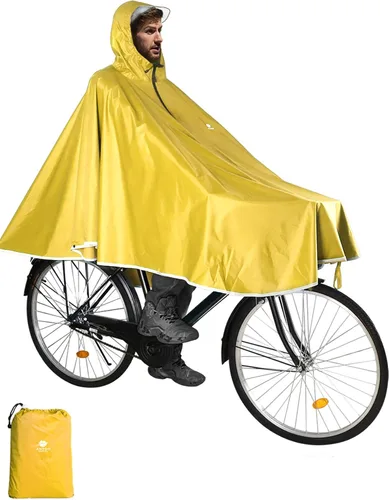 Vista 7 de ANYOO Poncho de lluvia impermeable para bicicleta, capas de lluvia, ligeras, compactas, reutilizables, para adultos Negro