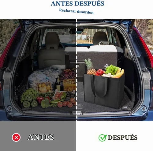 Vista 6 de Bolsas de compras reutilizables para comestibles, paquete de 10 bolsas grandes plegables a granel