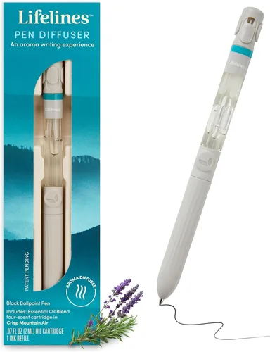 Vista 8 de Set de Difusor de Bolígrafo Lifelines, Escape Natural 3-Pack – Bolígrafos Esféricos Negros de 1mm con Mezclas de Aceites Esenciales Aromatizados
