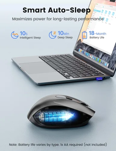 Vista 7 de Ratón inalámbrico para laptop, ratones inalámbricos silenciosos para Negro