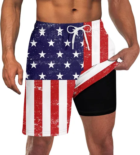 Vista 16 de UNICOMIDEA Bañador para hombre con forro de compresión de 9 pulgadas de largo