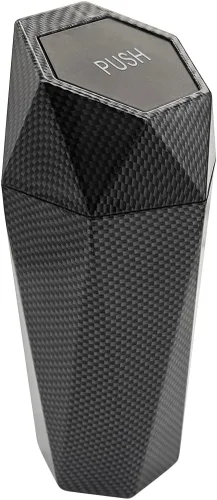 Vista 13 de Cubo de basura para automóvil con tapa, mini cubo de basura portátil para automóvil, pequeño diseño de diamante a prueba de fugas, contenedores