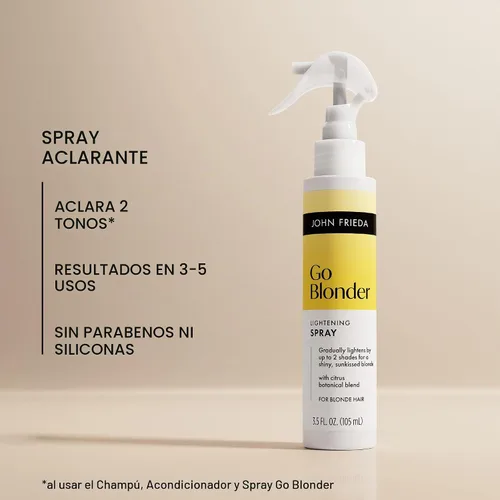 Vista 4 de John Frieda Go Blonder - Spray aclarador para cabello rubio, 3.5 onzas líquidas, paquete de 2