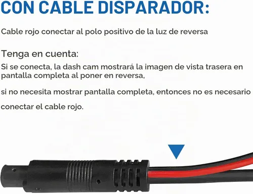 Vista 5 de Cable de visión trasera para cámara de salpicadero, cable de extensión de cámara trasera de 25 pies de 0.098 in a 4 pines Reverse Camera Extension