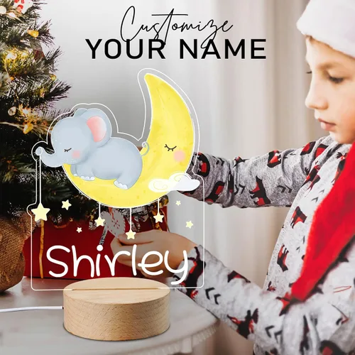 Vista 2 de Luz nocturna con nombre personalizado para niños, lámpara de luz nocturna personalizada para bebé, decoración de habitación de niños, regalos