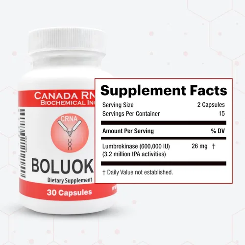 Vista 2 de Boluoke Canada RNA Lumbrokinase Enzyme Supplement - Fórmula de bienestar circulatorio tradicionalmente inspirada - Cápsulas de entrega dirigida - 30