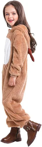 Vista 6 de Soyoekbt Disfraz de reno para niños y niñas, pijama de animal para Navidad