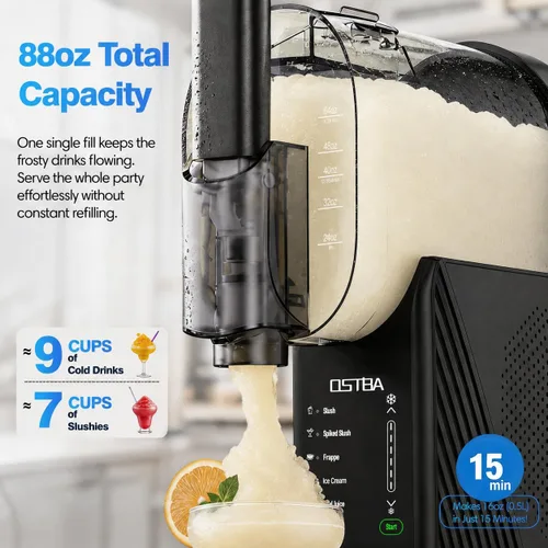 Vista 2 de OSTBA Máquina de helado suave de 88 oz, no necesita hielo Slushie Maker