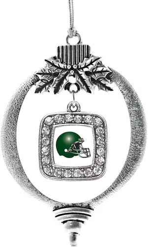 Vista 247 de Inspired Silver - Adorno con dije de reina de rodillo - Adornos navideños cuadrados de plata con joyas de circonita cúbica