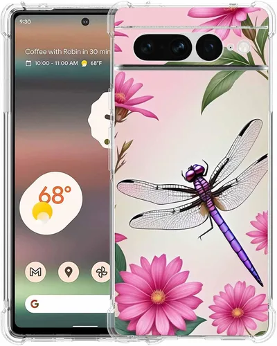 Vista 29 de Pixel 7 Pro - Funda protectora de poliuretano termoplástico resistente a los arañazos y a prueba de golpes con diseño de mandala de pavo real