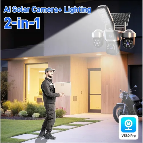 Vista 4 de Cámara de seguridad solar para exteriores 2 en 1