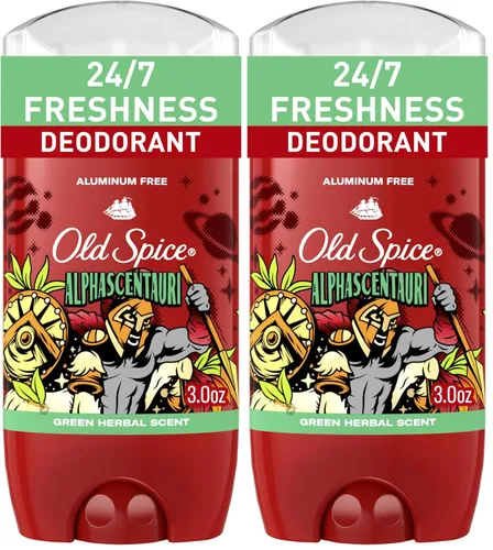 Vista 12 de Old Spice Desodorante sin aluminio para hombres, protección contra olores 24/7, frescura 24/7 y aroma duradero, se pone transparente, Alphascentauri