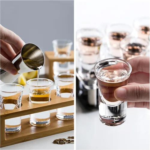 Vista 3 de Juego de vasos de chupito de acrílico de 12 piezas, vasos de chupito de plástico transparente de 1.2 onzas para tequila, cócteles y licores